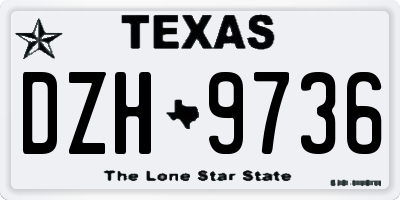TX license plate DZH9736