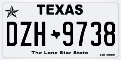 TX license plate DZH9738