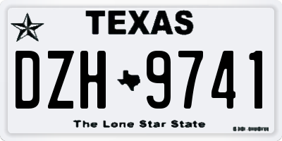 TX license plate DZH9741