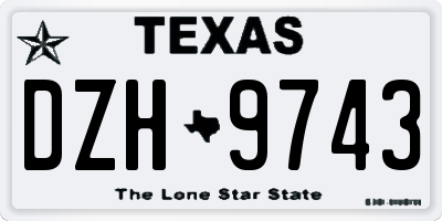 TX license plate DZH9743