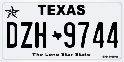 TX license plate DZH9744