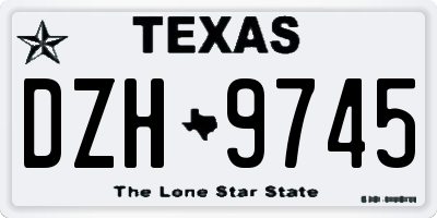 TX license plate DZH9745