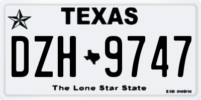 TX license plate DZH9747