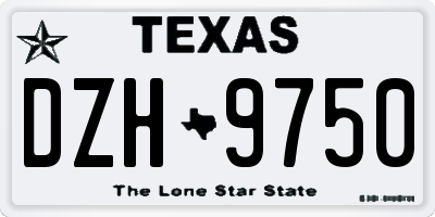 TX license plate DZH9750