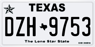 TX license plate DZH9753
