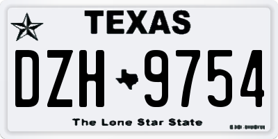 TX license plate DZH9754