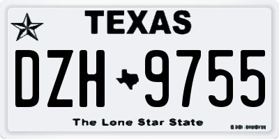 TX license plate DZH9755