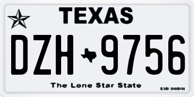 TX license plate DZH9756