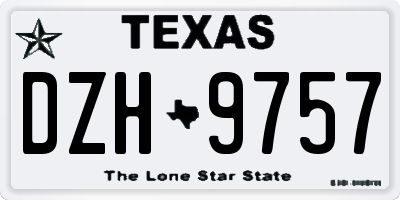 TX license plate DZH9757