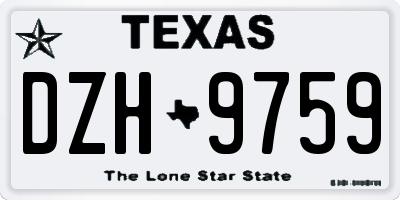 TX license plate DZH9759