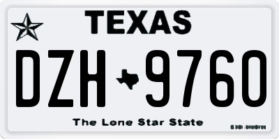 TX license plate DZH9760