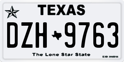 TX license plate DZH9763