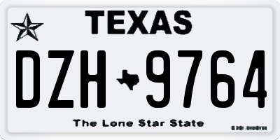TX license plate DZH9764