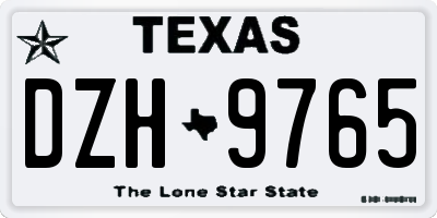 TX license plate DZH9765