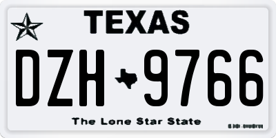 TX license plate DZH9766