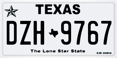 TX license plate DZH9767
