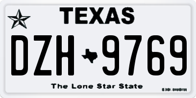 TX license plate DZH9769