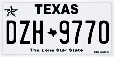 TX license plate DZH9770