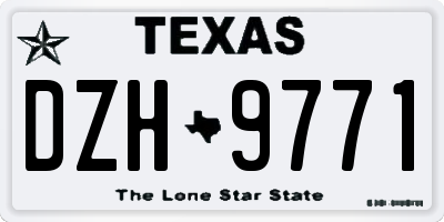 TX license plate DZH9771