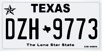 TX license plate DZH9773