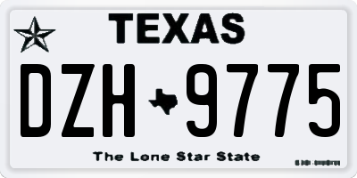 TX license plate DZH9775