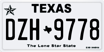 TX license plate DZH9778