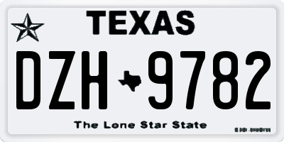 TX license plate DZH9782