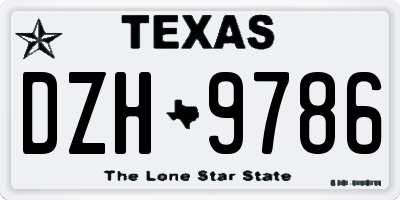 TX license plate DZH9786