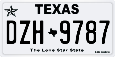TX license plate DZH9787