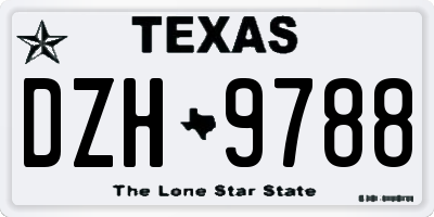 TX license plate DZH9788