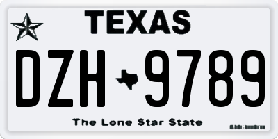 TX license plate DZH9789