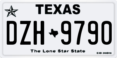 TX license plate DZH9790