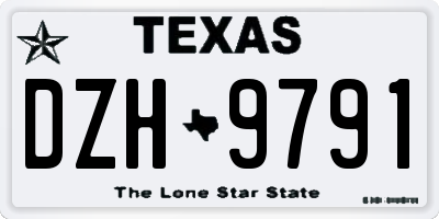 TX license plate DZH9791