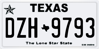 TX license plate DZH9793