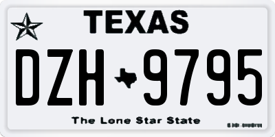 TX license plate DZH9795