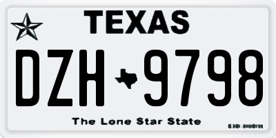TX license plate DZH9798