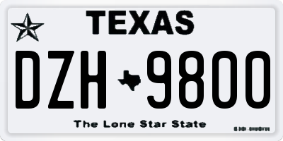 TX license plate DZH9800