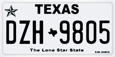 TX license plate DZH9805