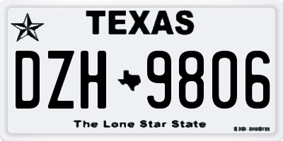 TX license plate DZH9806