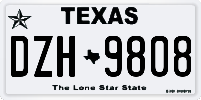 TX license plate DZH9808