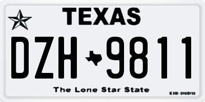 TX license plate DZH9811