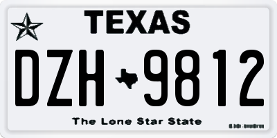 TX license plate DZH9812