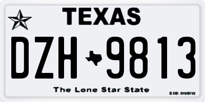 TX license plate DZH9813