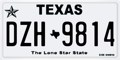 TX license plate DZH9814