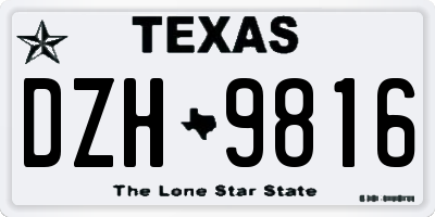 TX license plate DZH9816