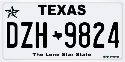TX license plate DZH9824