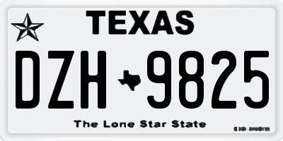 TX license plate DZH9825