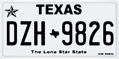 TX license plate DZH9826