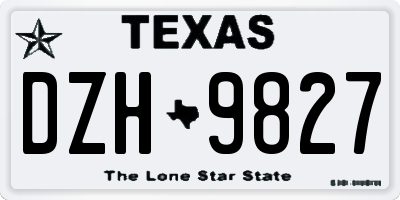 TX license plate DZH9827