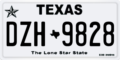TX license plate DZH9828